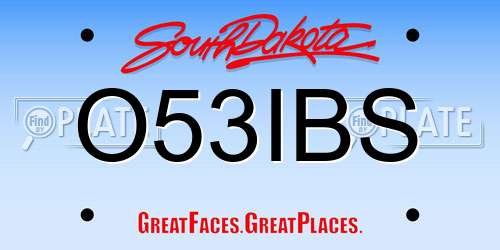 O53IBS South Dakota License Plate