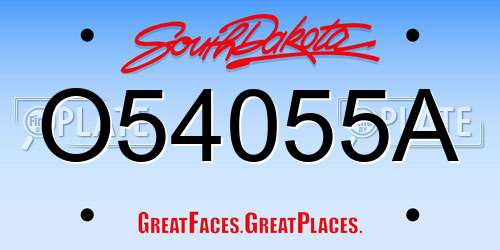 O54055A South Dakota License Plate