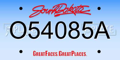 O54085A South Dakota License Plate