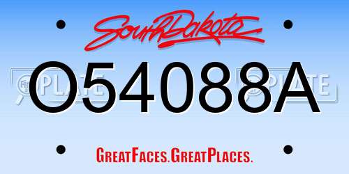 O54088A South Dakota License Plate