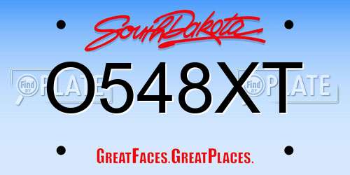O548XT South Dakota License Plate