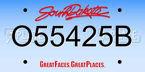 O55425B South Dakota License Plate