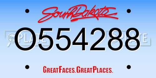 O554288 South Dakota License Plate