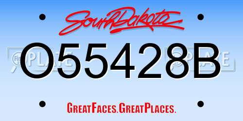 O55428B South Dakota License Plate