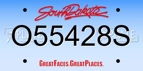 O55428S South Dakota License Plate