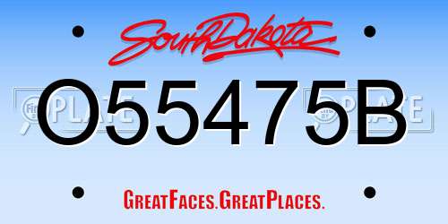 O55475B South Dakota License Plate