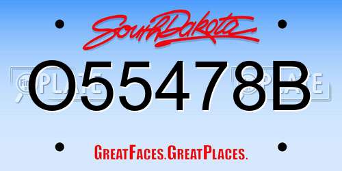 O55478B South Dakota License Plate