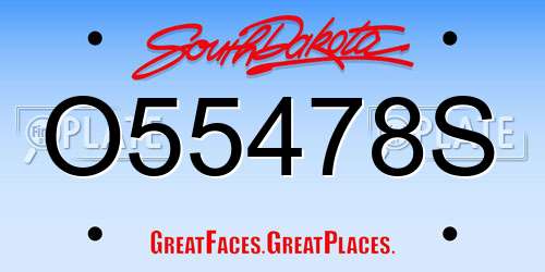O55478S South Dakota License Plate