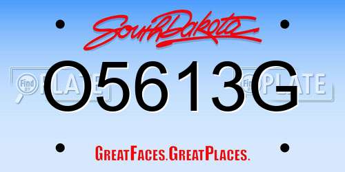 O5613G South Dakota License Plate