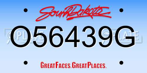 O56439G South Dakota License Plate