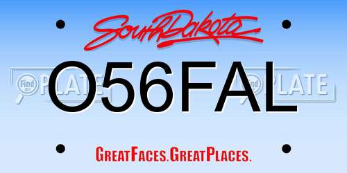 O56FAL South Dakota License Plate