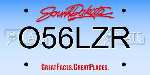 O56LZR South Dakota License Plate