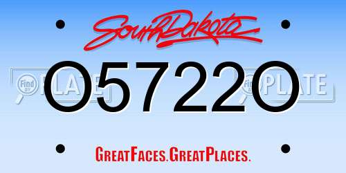 O5722O South Dakota License Plate