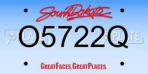 O5722Q South Dakota License Plate