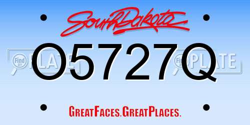 O5727Q South Dakota License Plate
