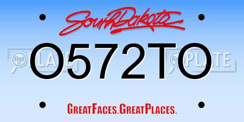 O572TO South Dakota License Plate