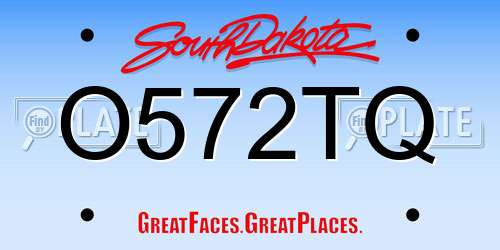 O572TQ South Dakota License Plate