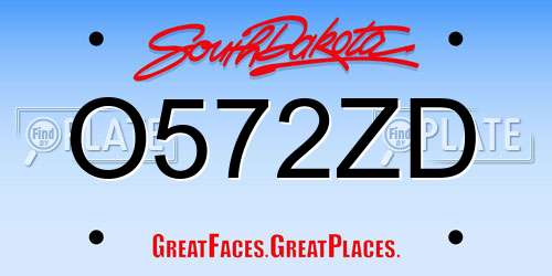 O572ZD South Dakota License Plate