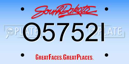 O5752I South Dakota License Plate
