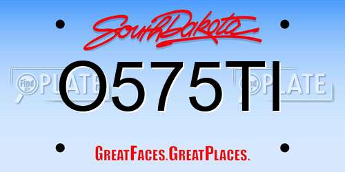 O575TI South Dakota License Plate