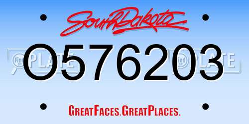 O576203 South Dakota License Plate