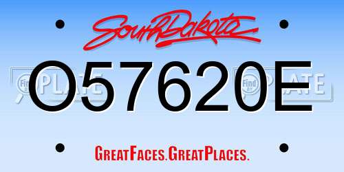 O57620E South Dakota License Plate