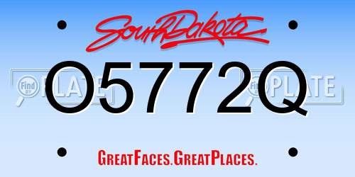 O5772Q South Dakota License Plate