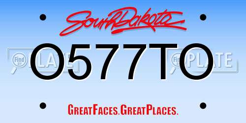 O577TO South Dakota License Plate