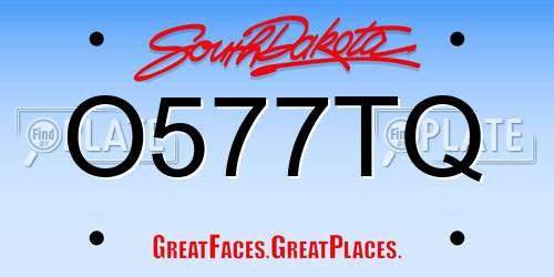 O577TQ South Dakota License Plate
