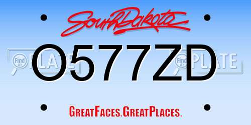 O577ZD South Dakota License Plate