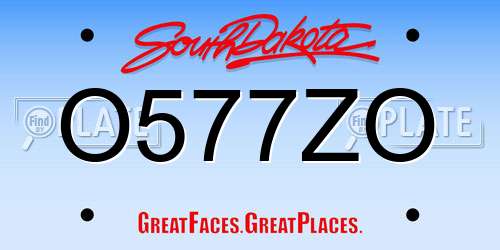 O577ZO South Dakota License Plate