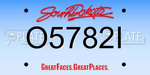 O5782I South Dakota License Plate