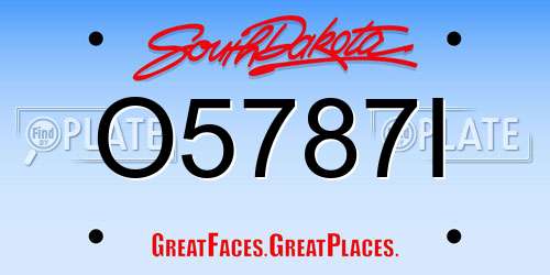 O5787I South Dakota License Plate