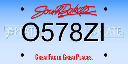 O578ZI South Dakota License Plate