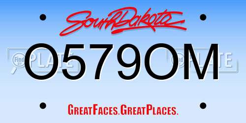O579OM South Dakota License Plate