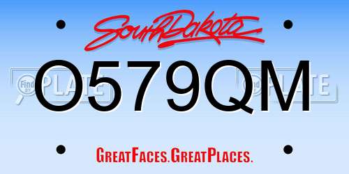 O579QM South Dakota License Plate