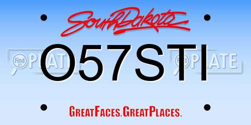 O57STI South Dakota License Plate