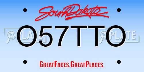 O57TTO South Dakota License Plate