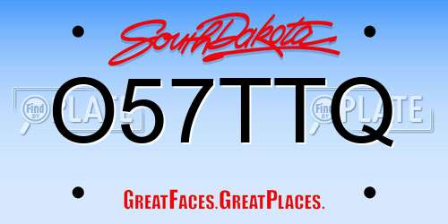 O57TTQ South Dakota License Plate