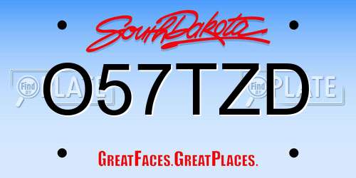 O57TZD South Dakota License Plate