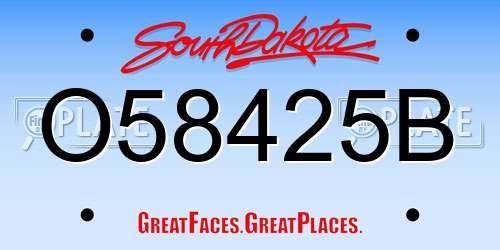 O58425B South Dakota License Plate