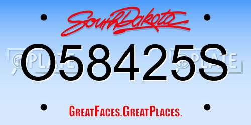 O58425S South Dakota License Plate