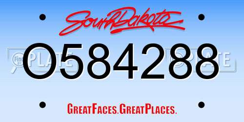 O584288 South Dakota License Plate