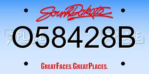 O58428B South Dakota License Plate