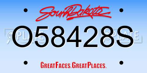O58428S South Dakota License Plate