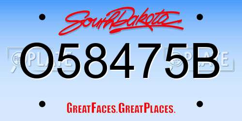 O58475B South Dakota License Plate