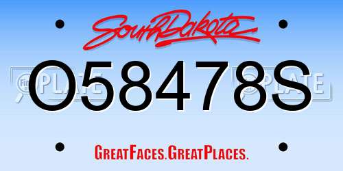 O58478S South Dakota License Plate