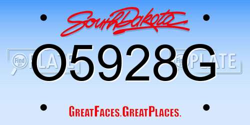 O5928G South Dakota License Plate