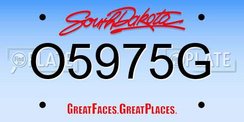 O5975G South Dakota License Plate