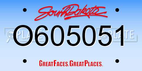 O605051 South Dakota License Plate